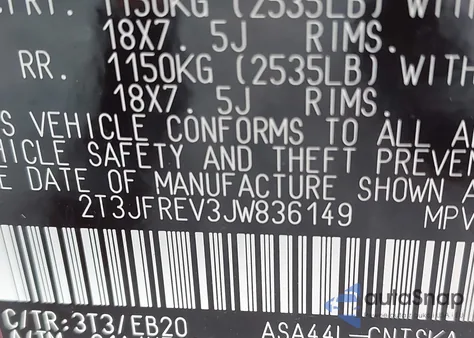 2018 Toyota Rav4 Se from USA, damaged, VIN 2T3JFREV3JW836149